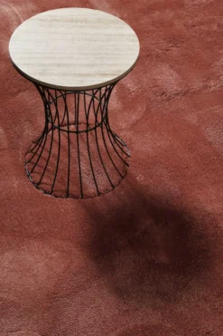 Teppich Ziegel Rot Hochflor 
