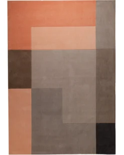 Terracotta trifft Stein - Colourblock-Handtuft 160 x 230 cm