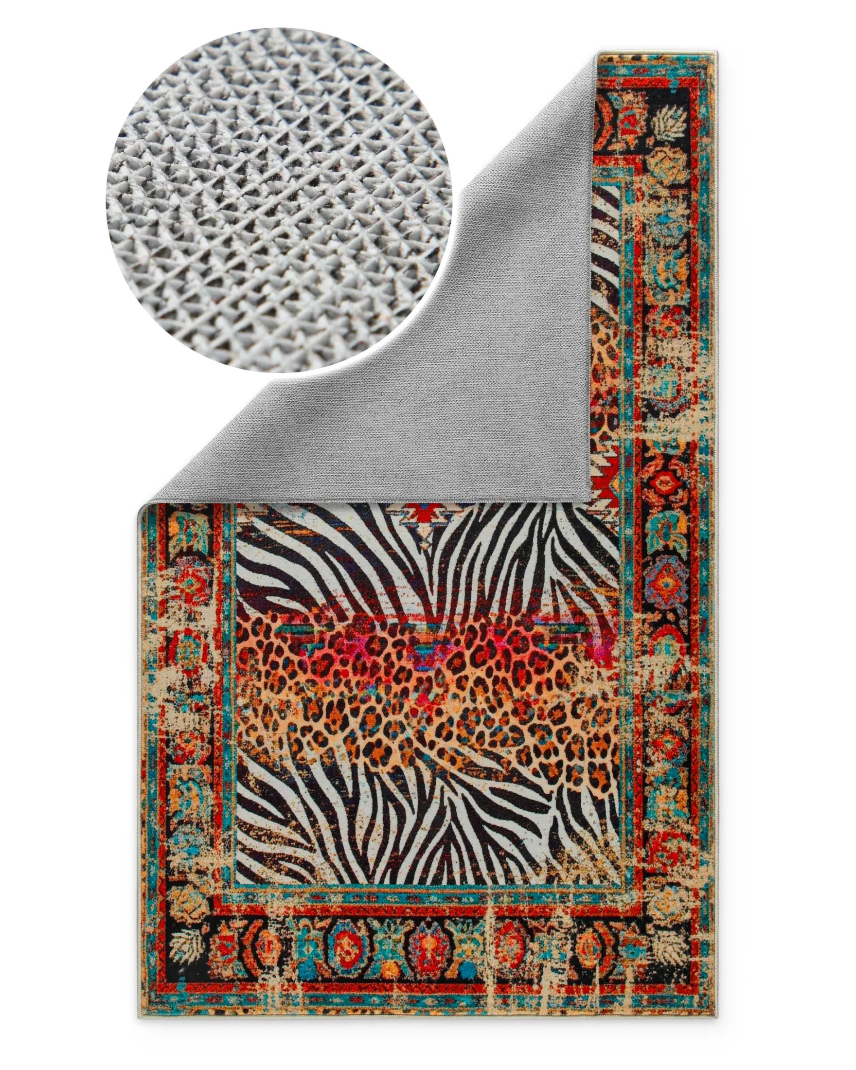 Vintage Badteppich Multi "Boho Safari" mit Animal Print WECONhome