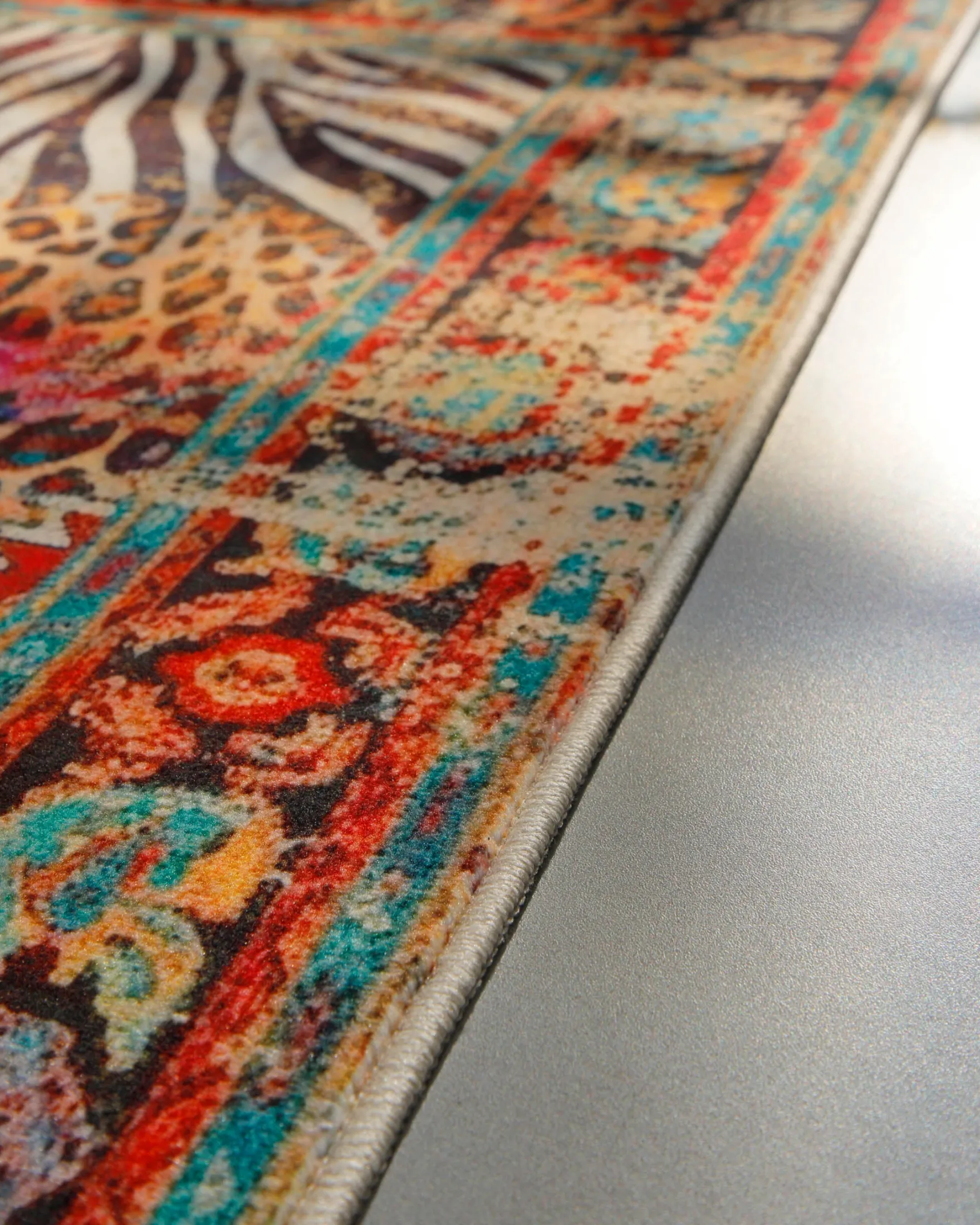 Vintage Badteppich Multi "Boho Safari" mit Animal Print WECONhome