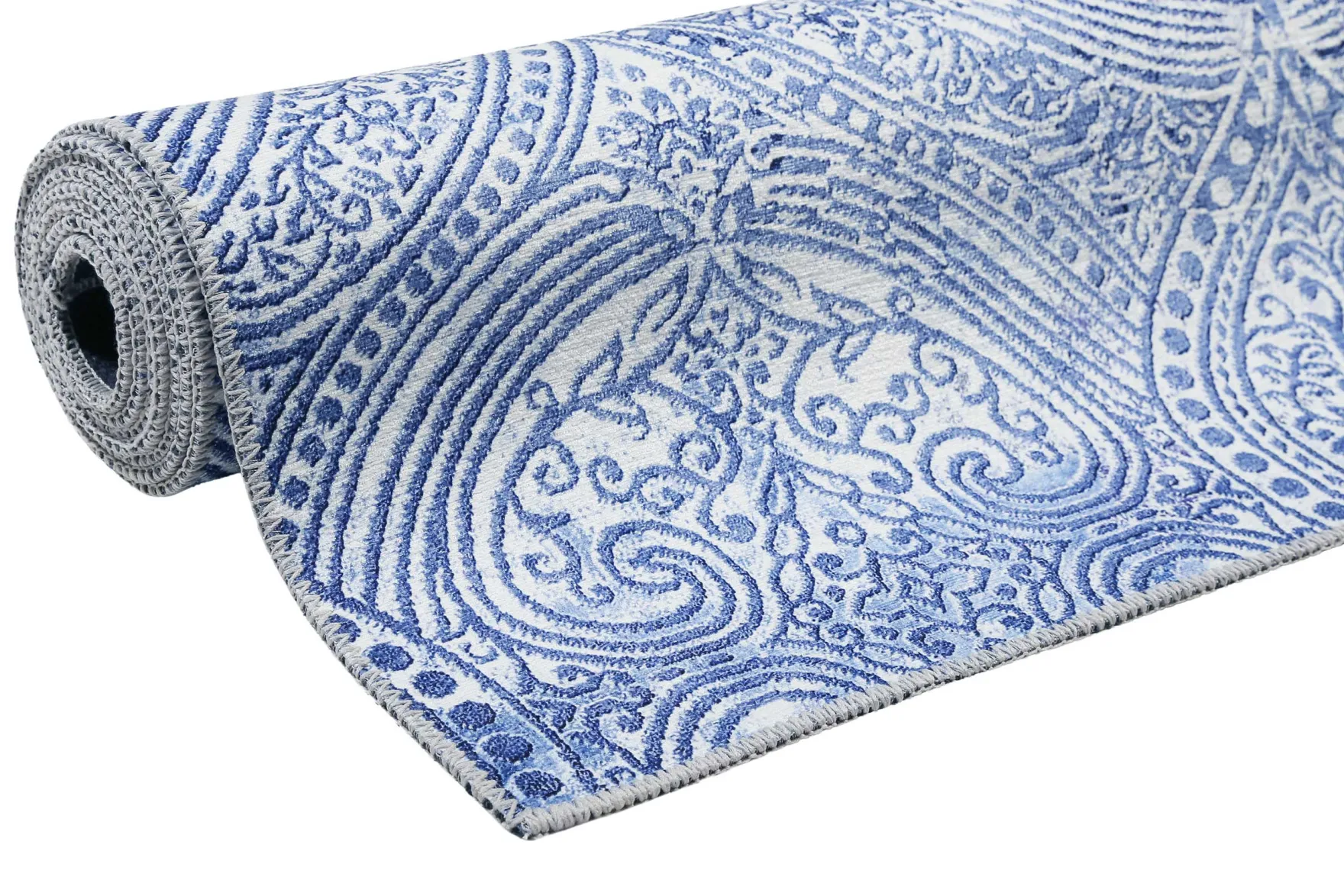 Vintage Teppich Blau Kurzflor "Grace" WECONhome