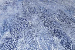 Vintage Teppich Blau Kurzflor