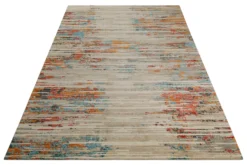 Vintage Teppich Bunt gestreift aus Neuseelandwolle
