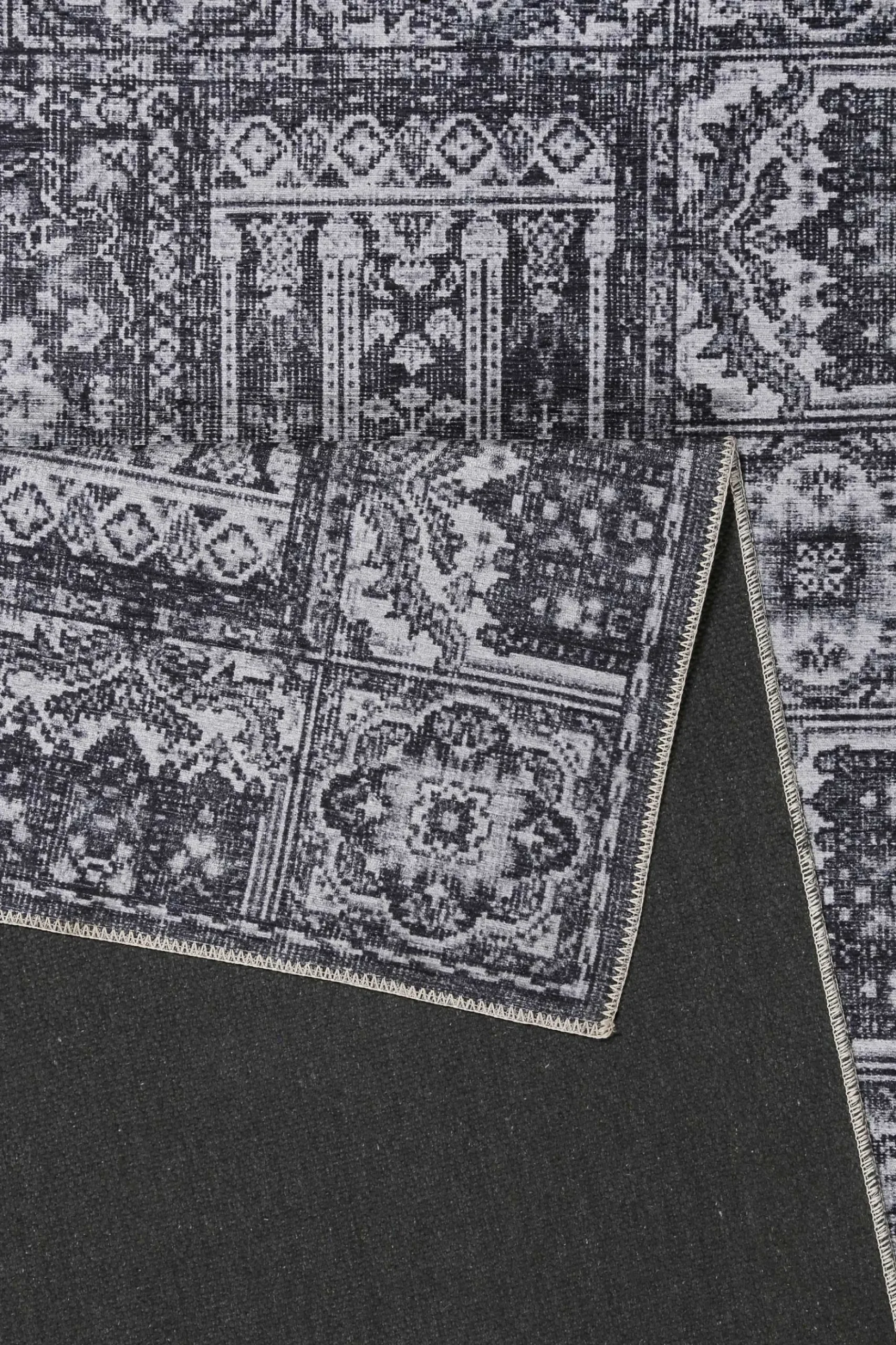 Vintage Teppich Grau Anthrazit Kurzflor "Fresh Bachtiar" WECONhome