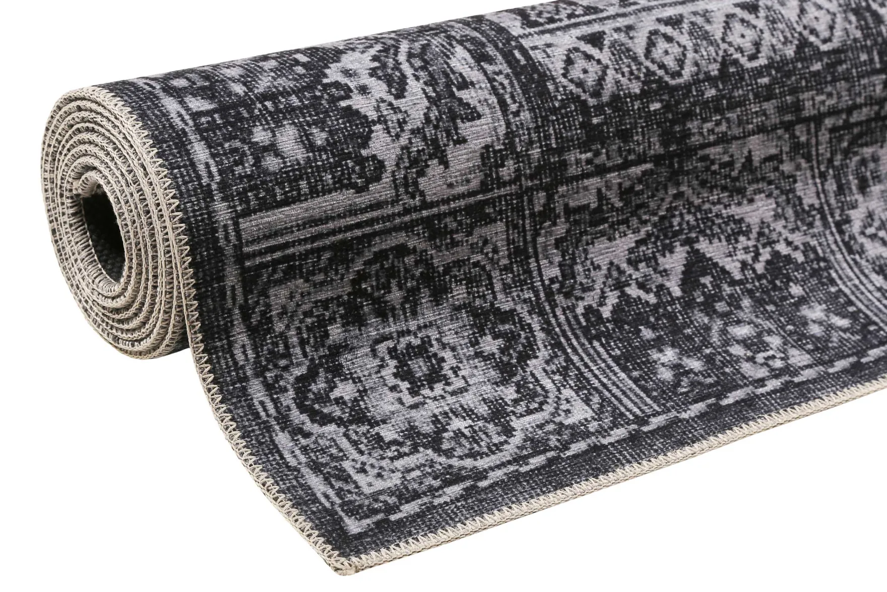 Vintage Teppich Grau Anthrazit Kurzflor "Fresh Bachtiar" WECONhome