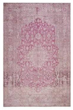 Vintage Teppich Grau Beige Rosa 