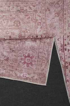 Vintage Teppich Grau Beige Rosa 