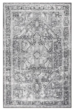 Vintage Teppich Grau Kurzflor