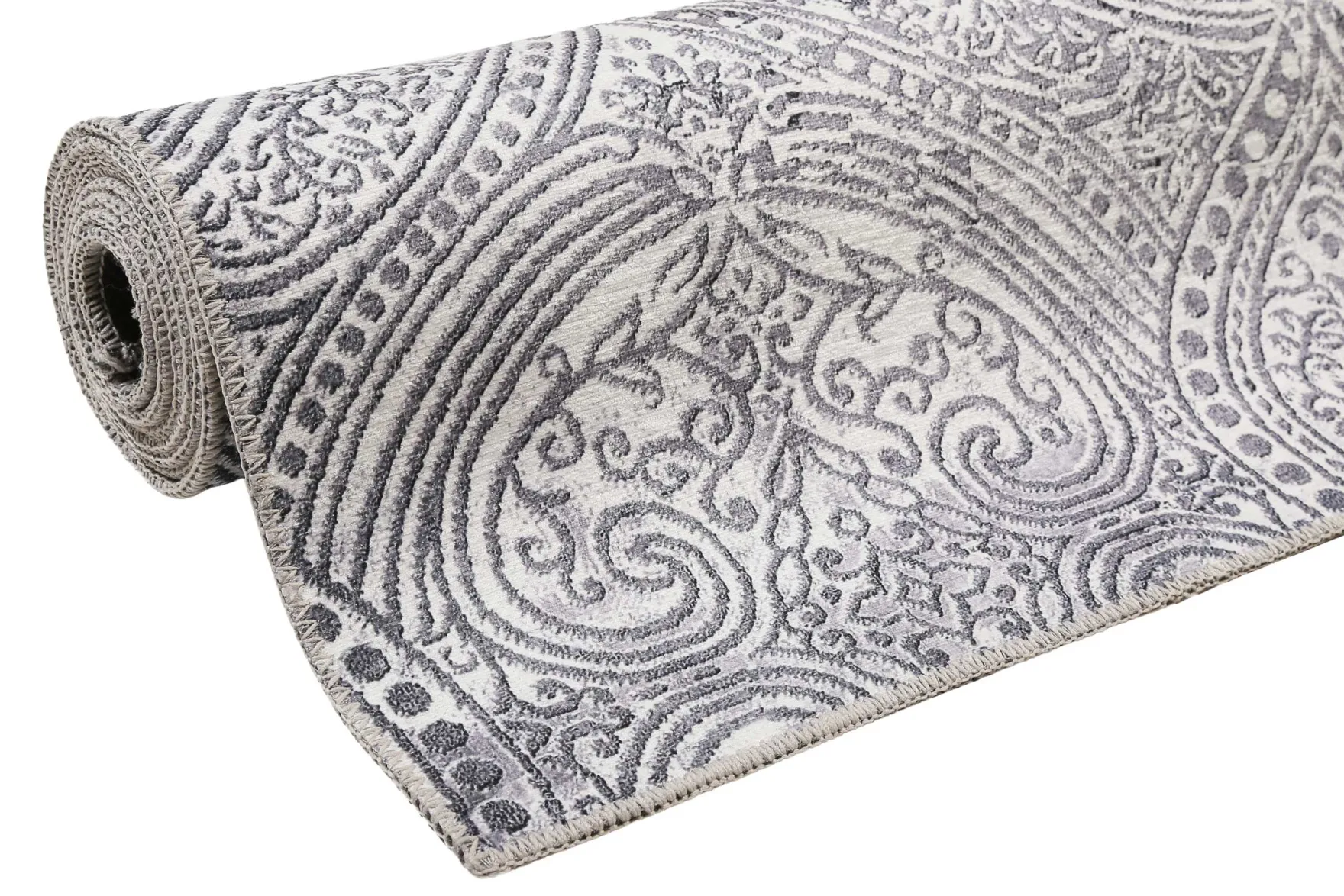 Vintage Teppich Grau Kurzflor "Grace" WECONhome