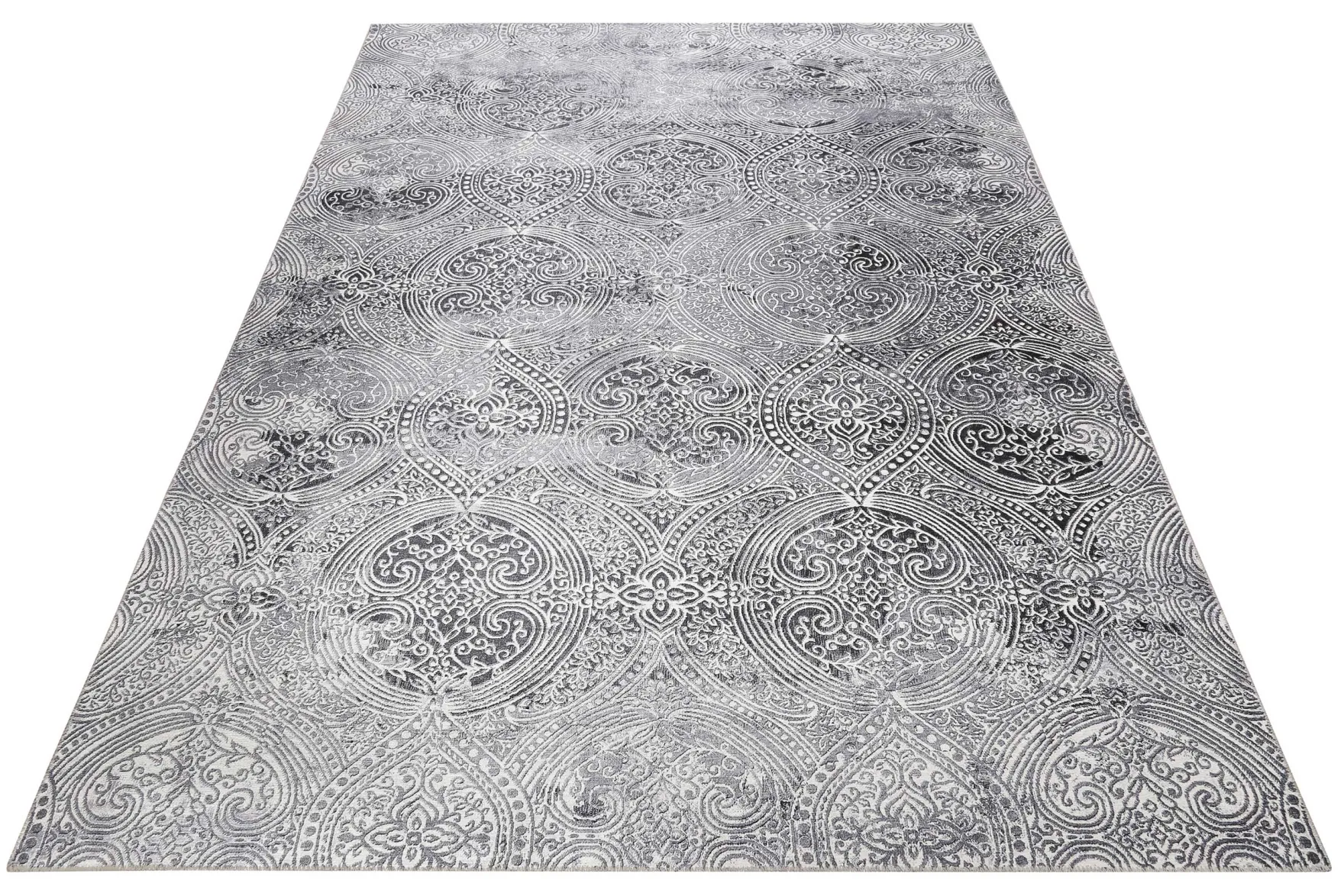 Vintage Teppich Grau Kurzflor "Grace" WECONhome