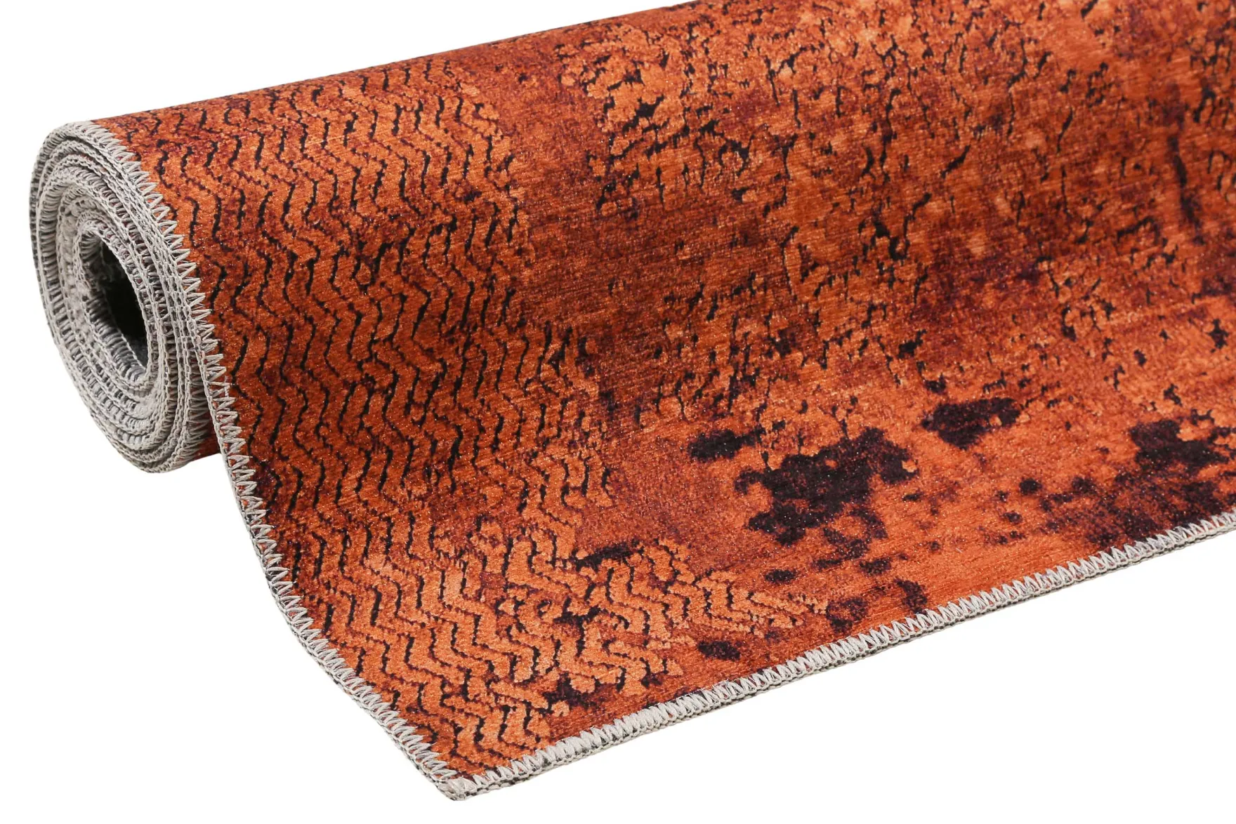 Vintage Teppich Rost Rot Kurzflor "Radiate" WECONhome