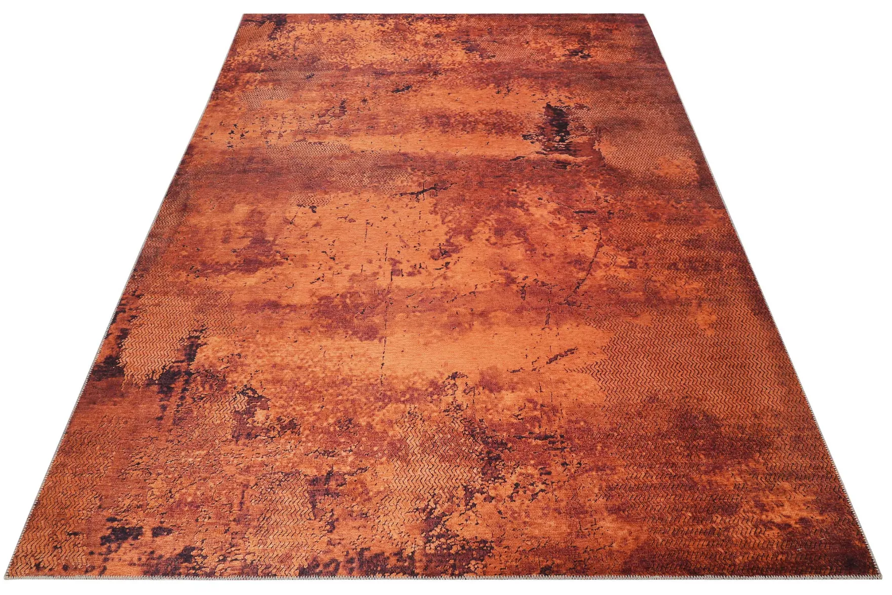 Vintage Teppich Rost Rot Kurzflor "Radiate" WECONhome