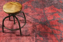 Vintage Teppich Rot Kurzflor