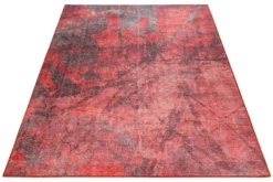 Vintage Teppich Rot Kurzflor