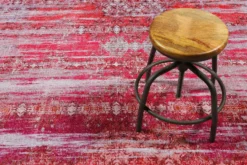 Vintage Teppich Rot Lila Orange Pink