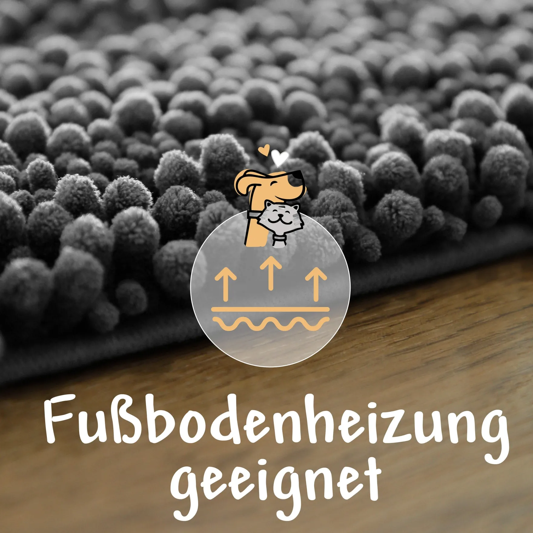 Waschbarer Haustierteppich für Hunde & Katzen Grau "Cooper" carPETS