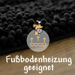 Waschbarer Haustierteppich für Hunde & Katzen Schwarz