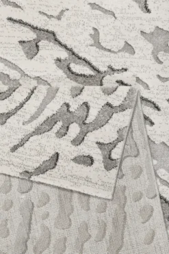 Webteppich creme weiß grau 