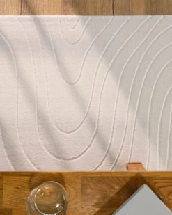 WECONhome Kurzflorteppich "Nuuk Flow" - Creme Weiß