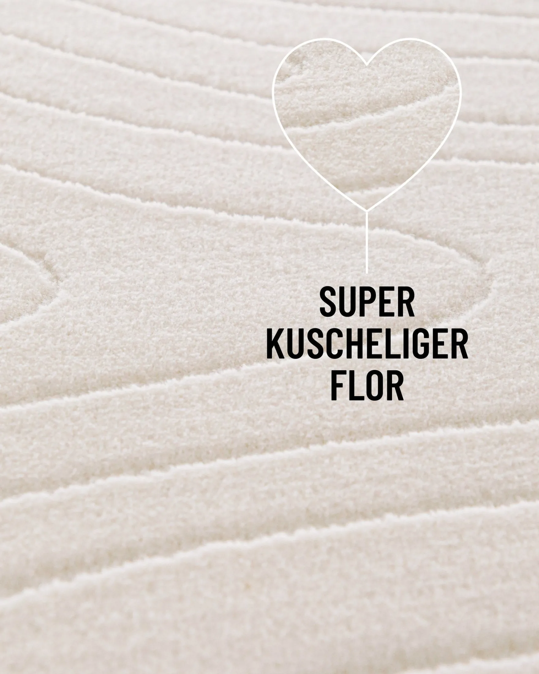 WECONhome Kurzflorteppich "Nuuk Flow" - Creme Weiß