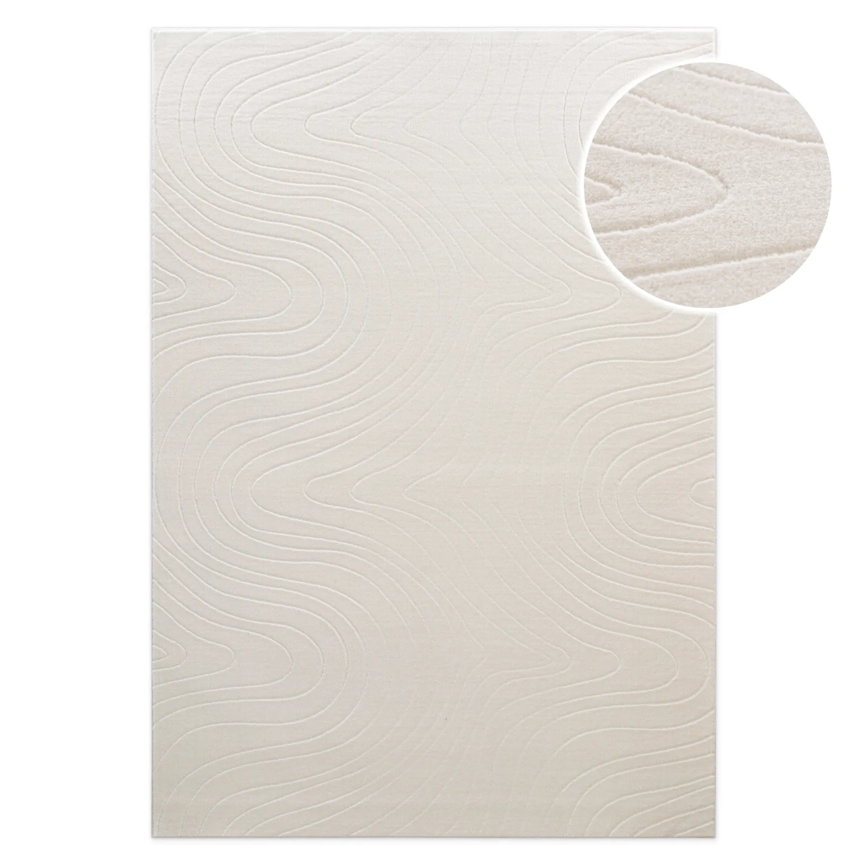 WECONhome Kurzflorteppich "Nuuk Flow" - Creme Weiß