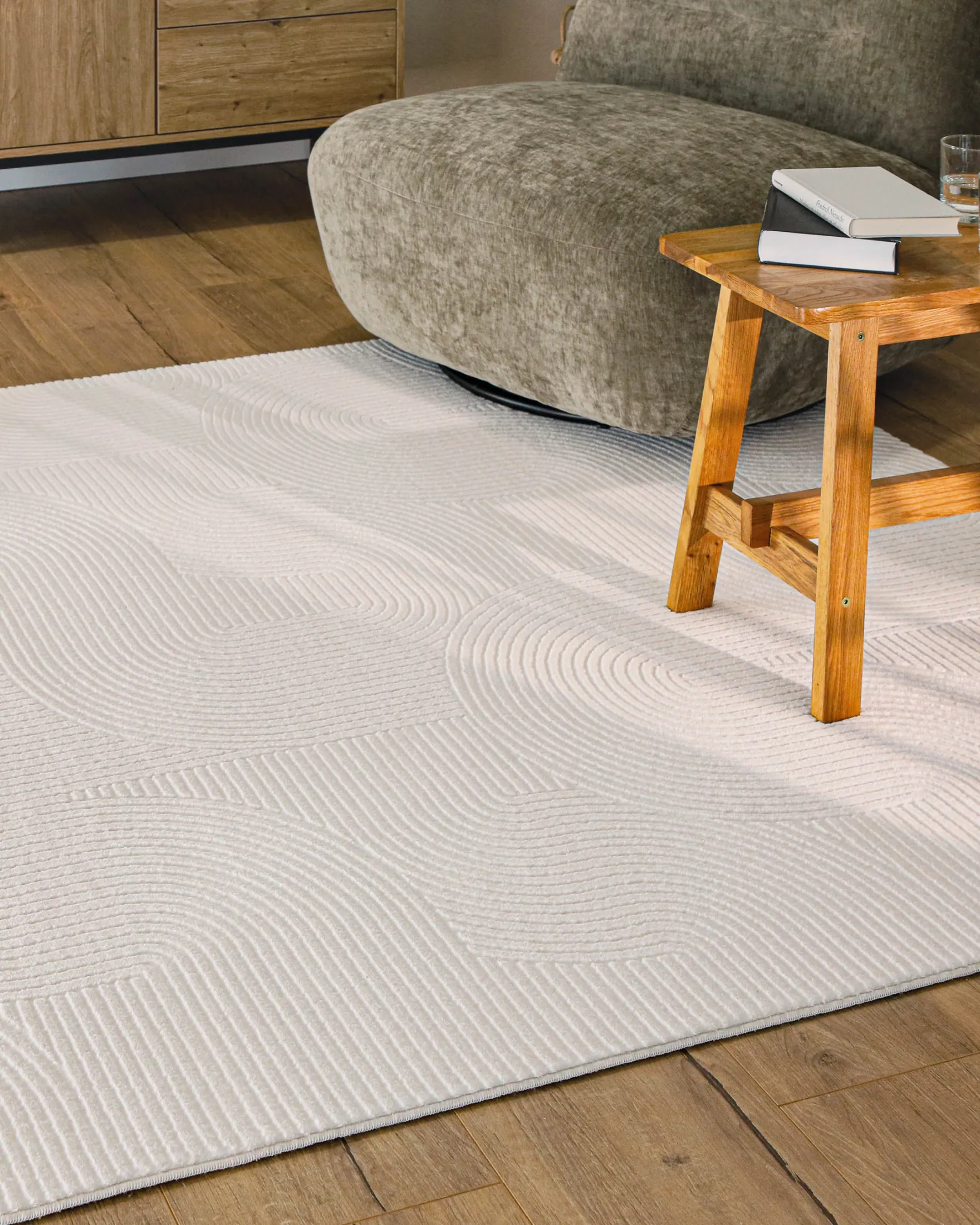 WECONhome Kurzflorteppich "Nuuk Arc" - Creme Weiß