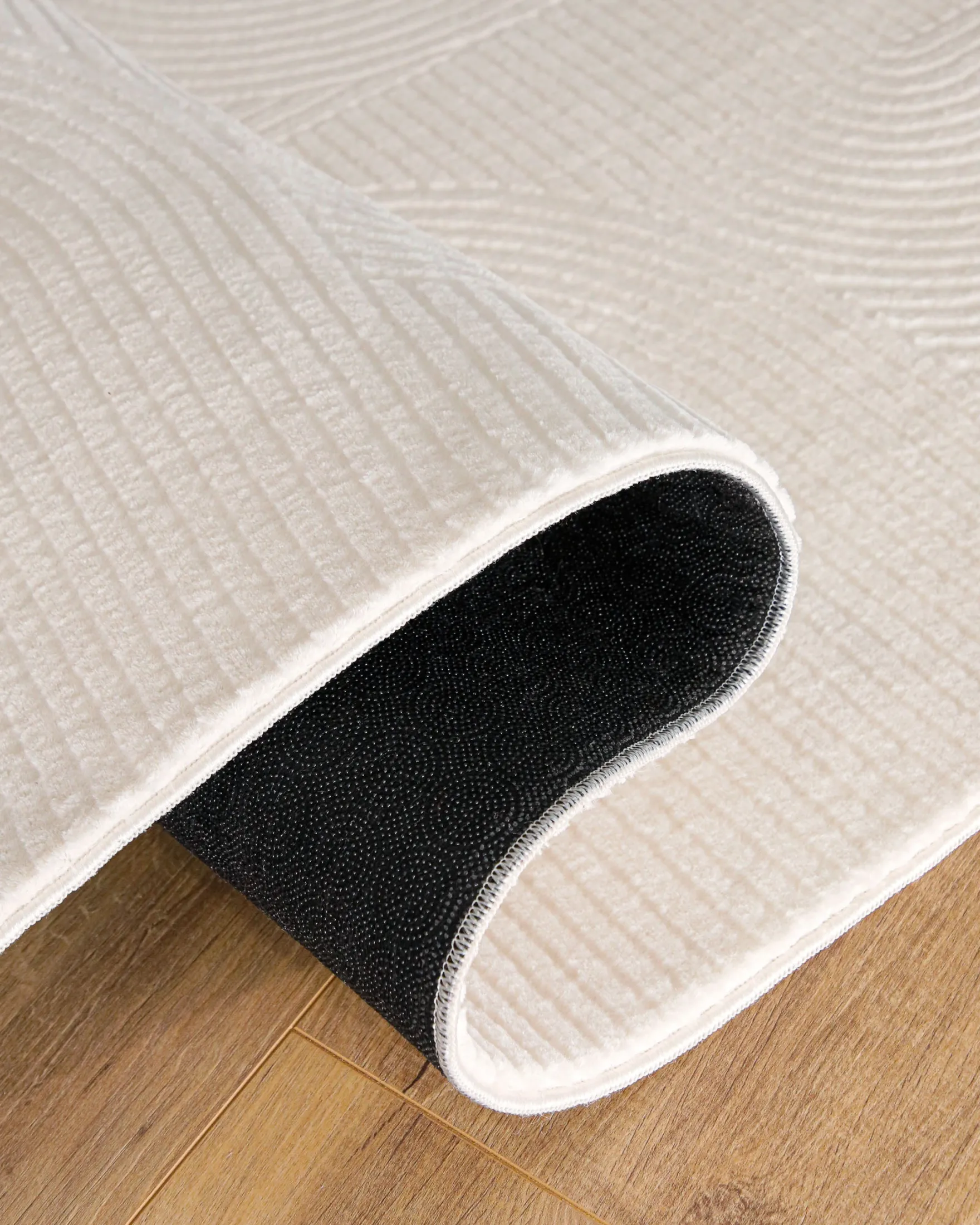 WECONhome Kurzflorteppich "Nuuk Arc" - Creme Weiß