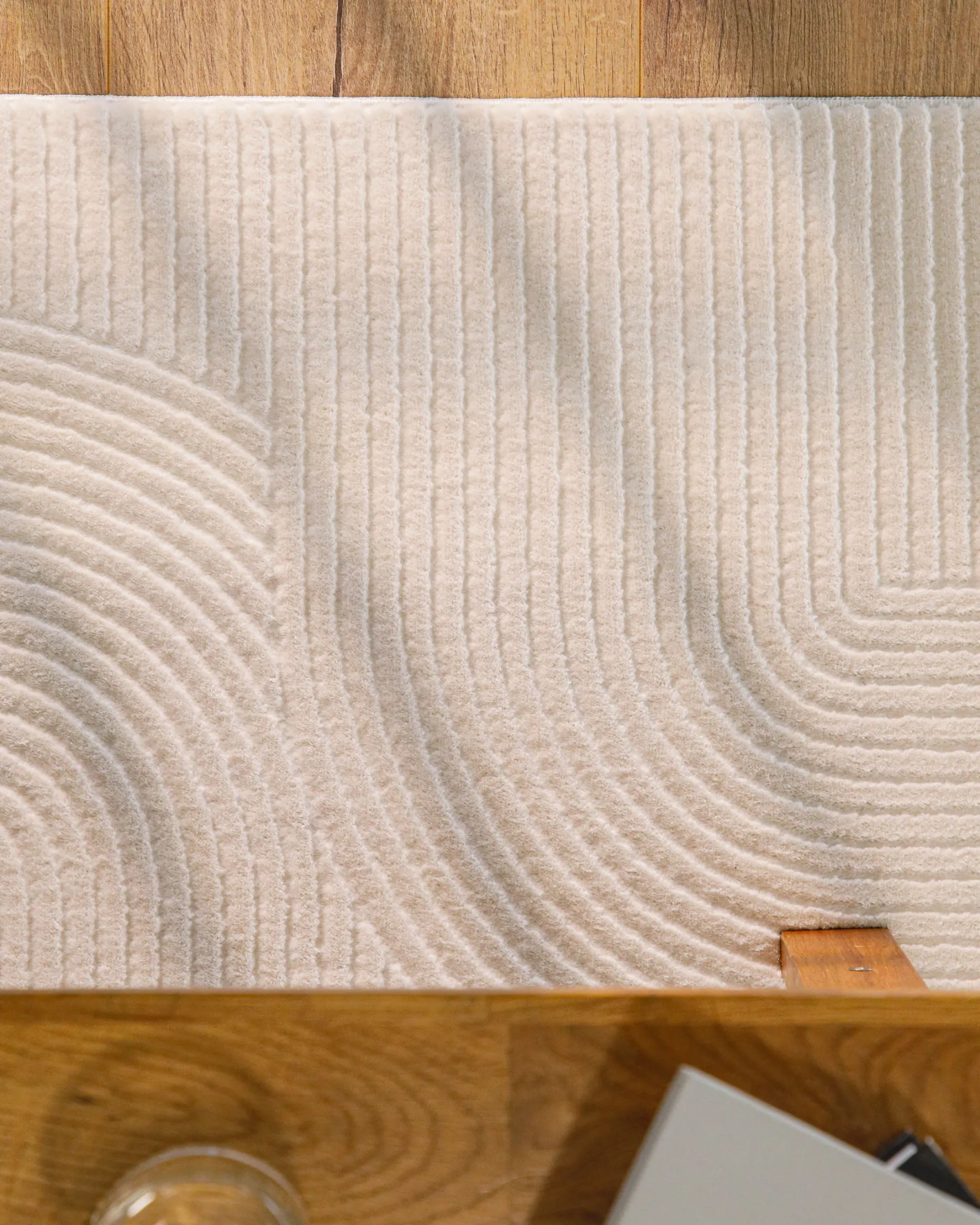 WECONhome Kurzflorteppich "Nuuk Arc" - Creme Weiß