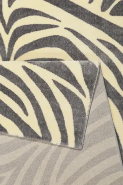 WECONhome Kurzflor Teppich "Zebra" grau creme