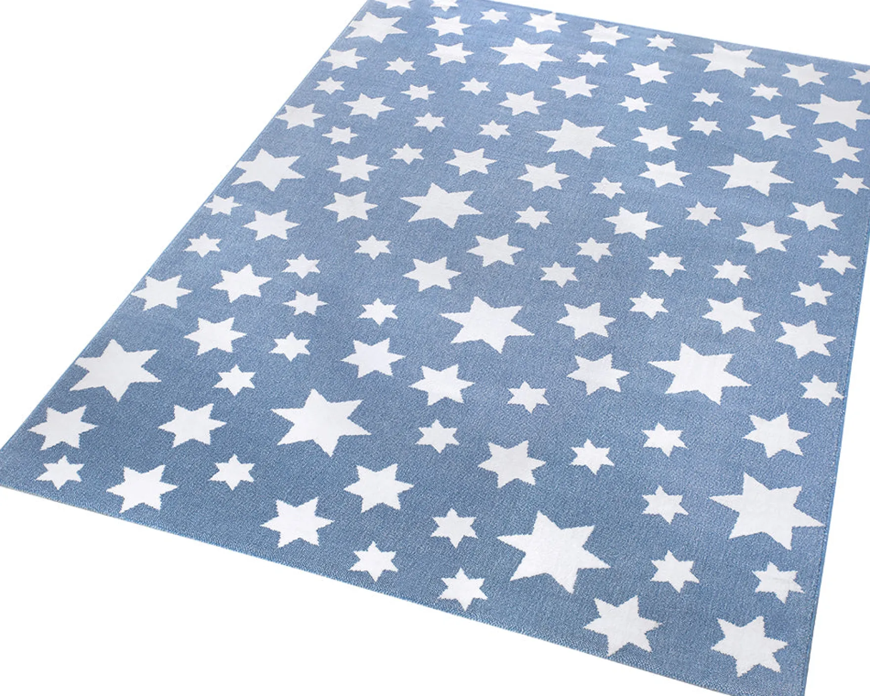 WECONhome Teppich 200x290 Blau Sterne