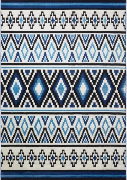 WECONhome Teppich 120x170 cm Blau "Fresh Kelim"