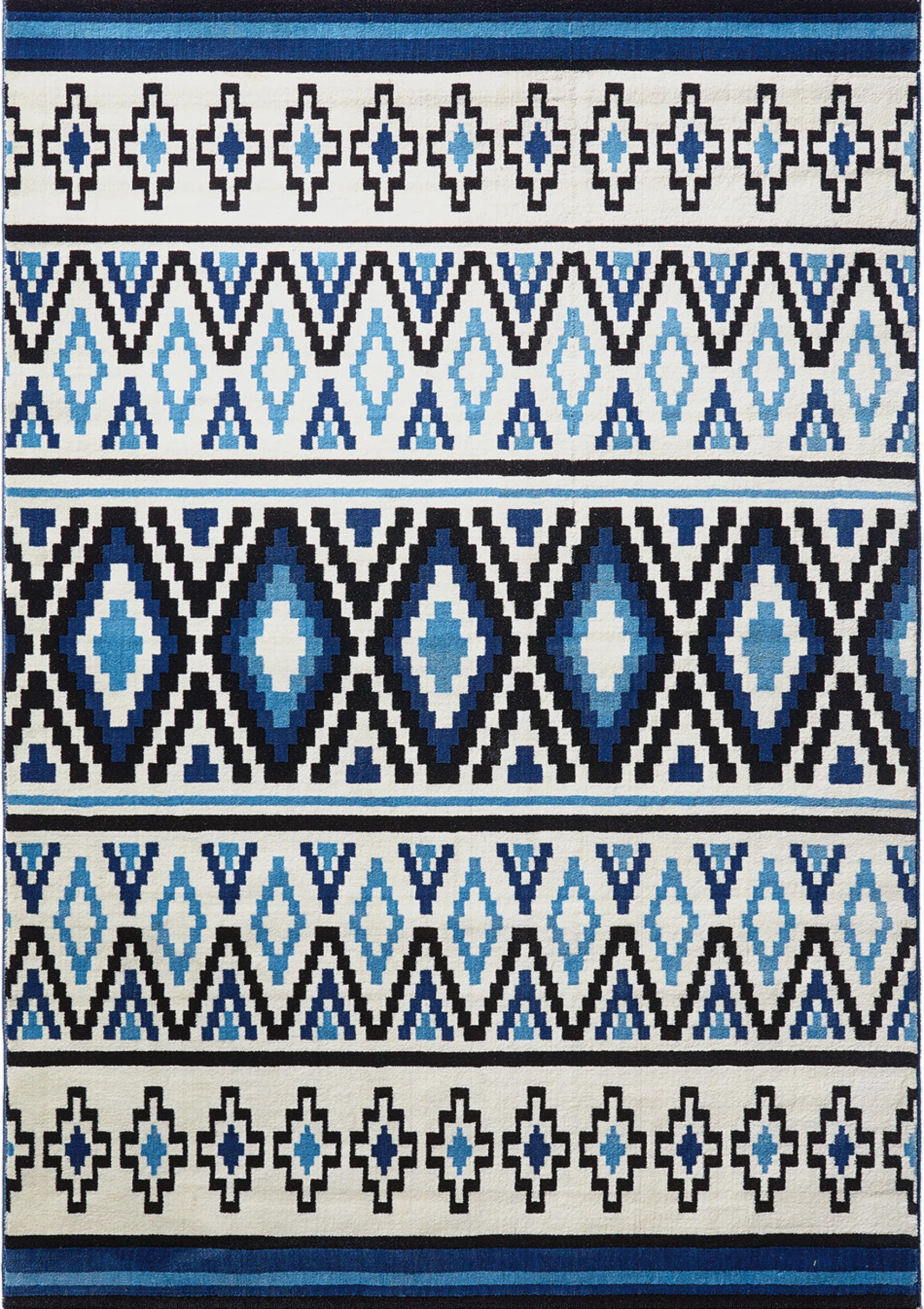 WECONhome Teppich 120x170 cm Blau "Fresh Kelim"