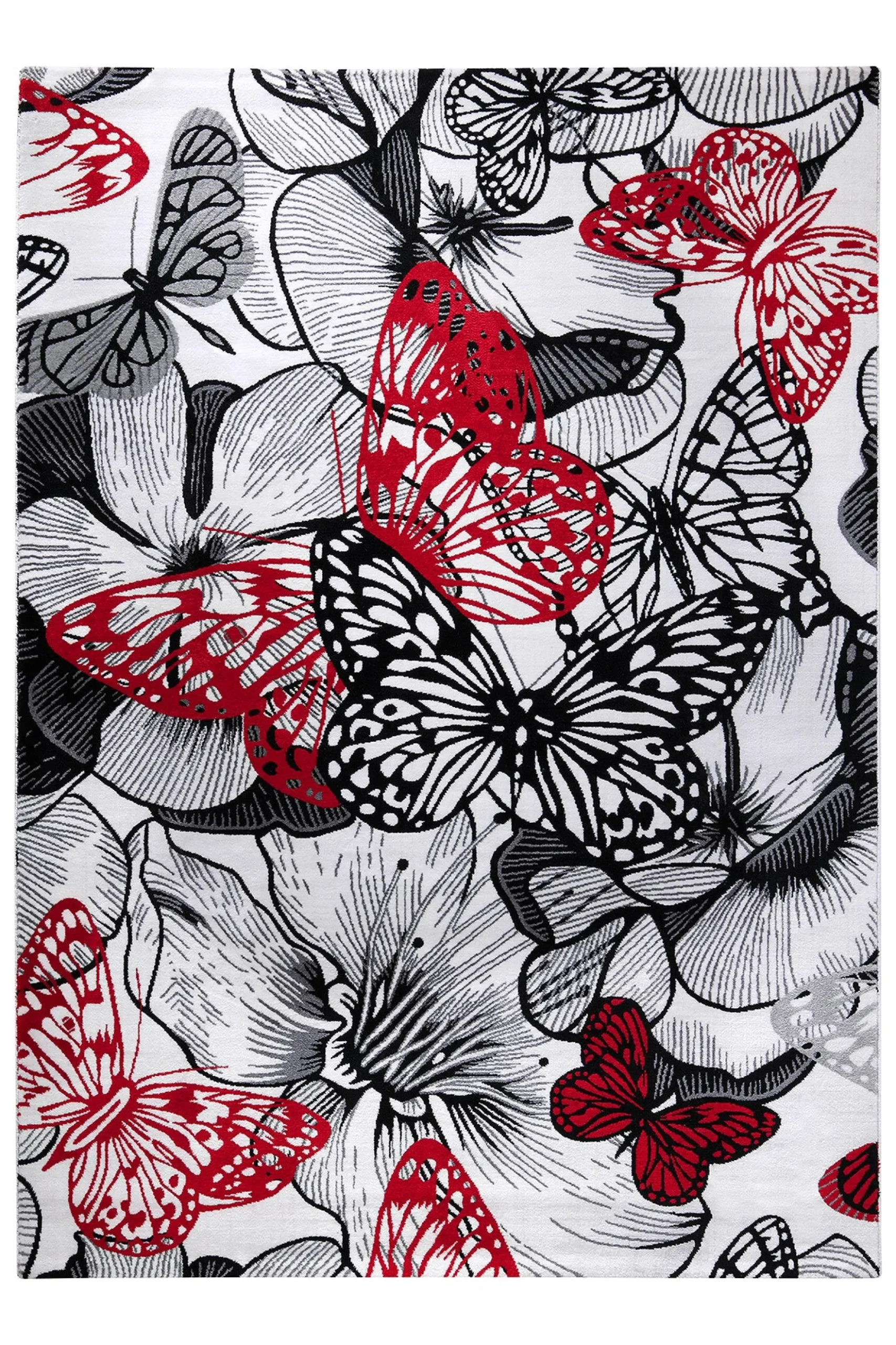 WECONhome Teppich 120x170 cm Weiß "Butterfly Kiss"