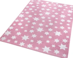WECONhome Teppich 200x290 Rosa Sterne