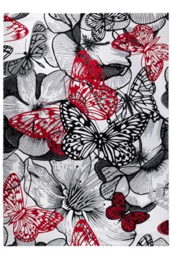 Weconhome Teppich 133x200 Weiß Schwarz Floral
