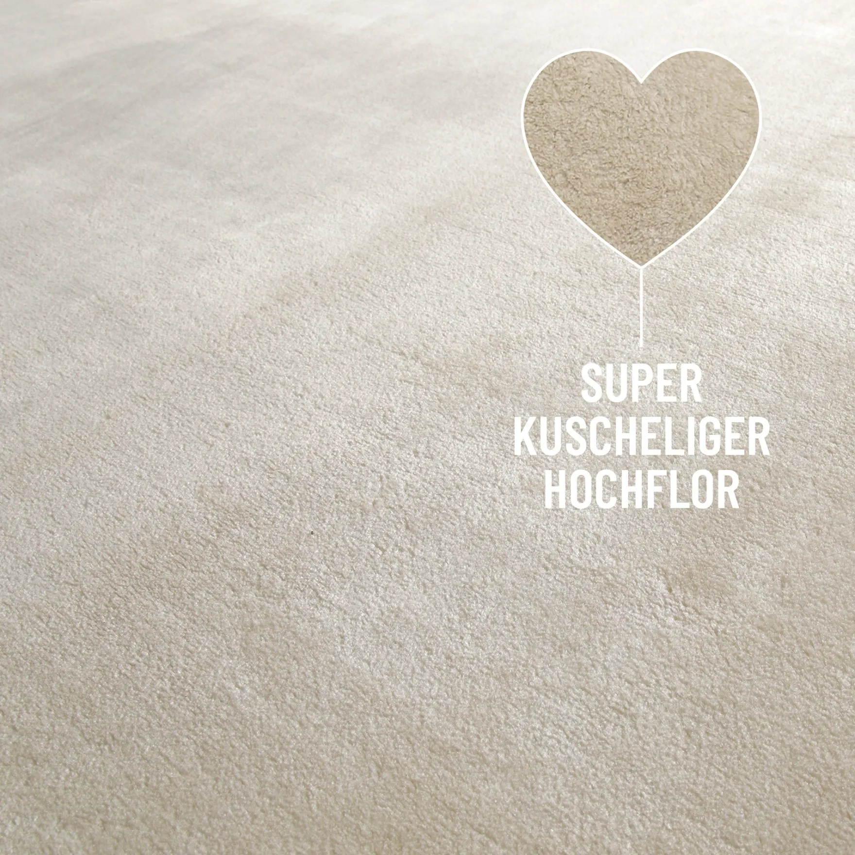 Weicher Hochflor Teppich Creme Beige "Eriksson" WECONhome