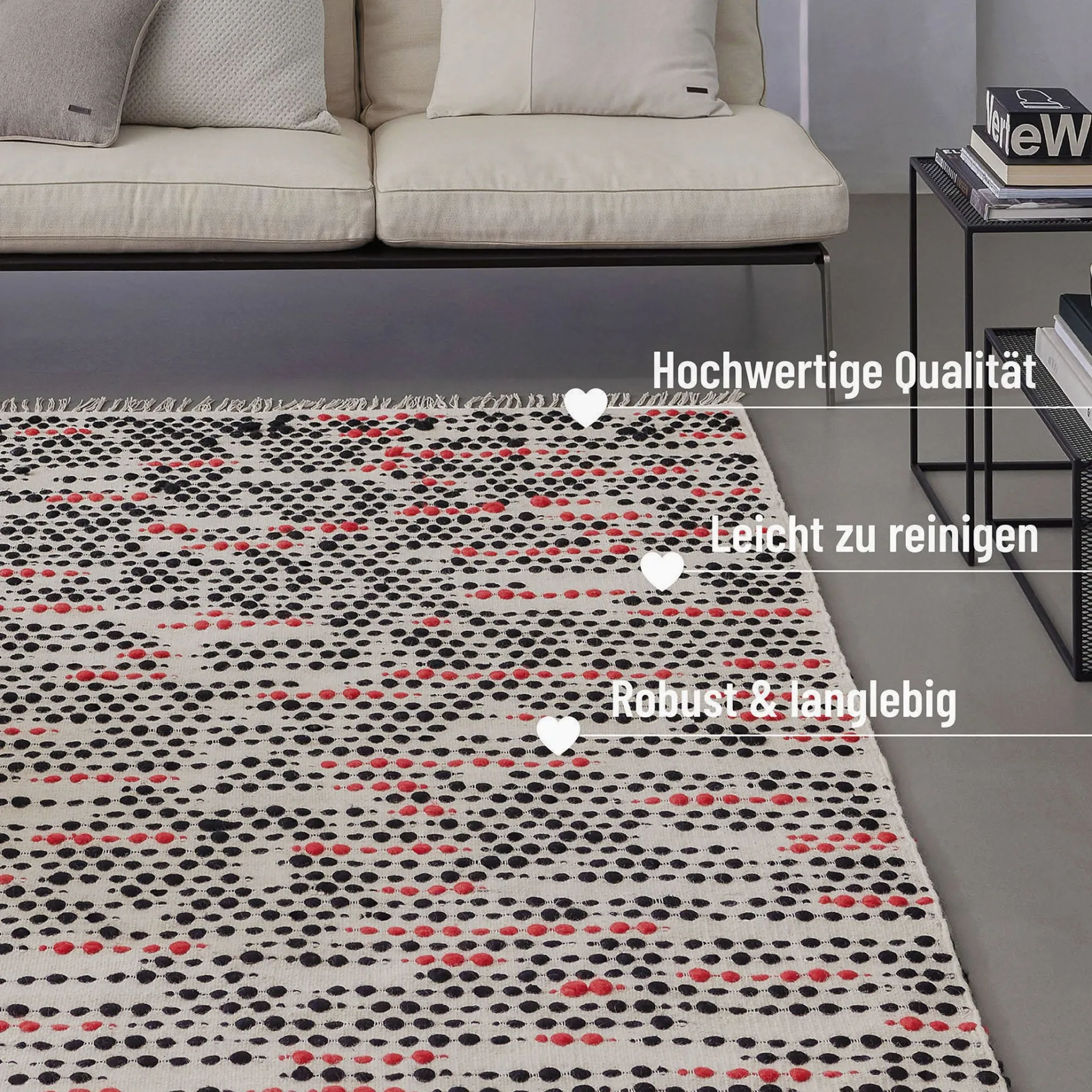 Wollteppich Creme Beige "London Red" WECONhome