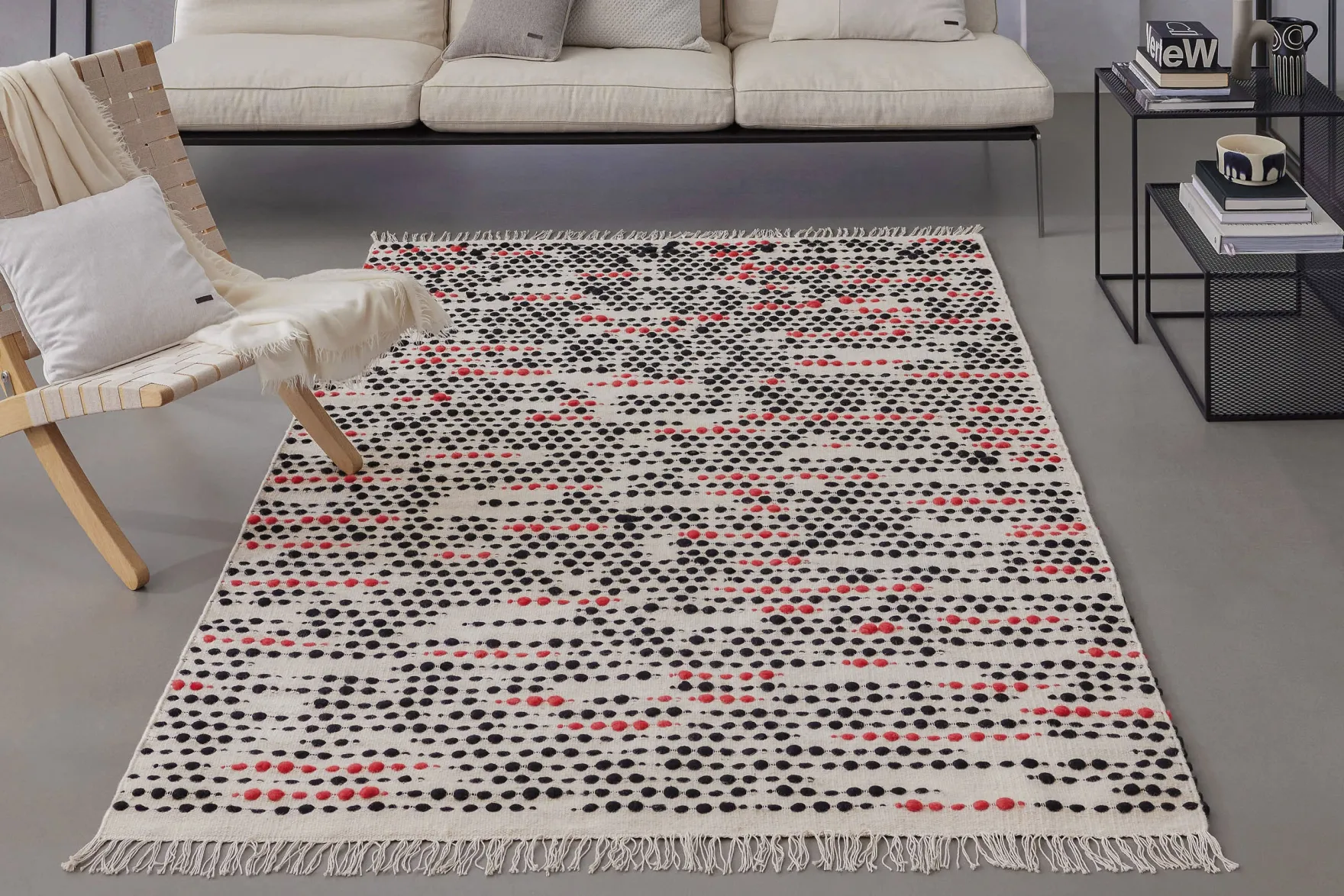 Wollteppich Creme Beige "London Red" WECONhome
