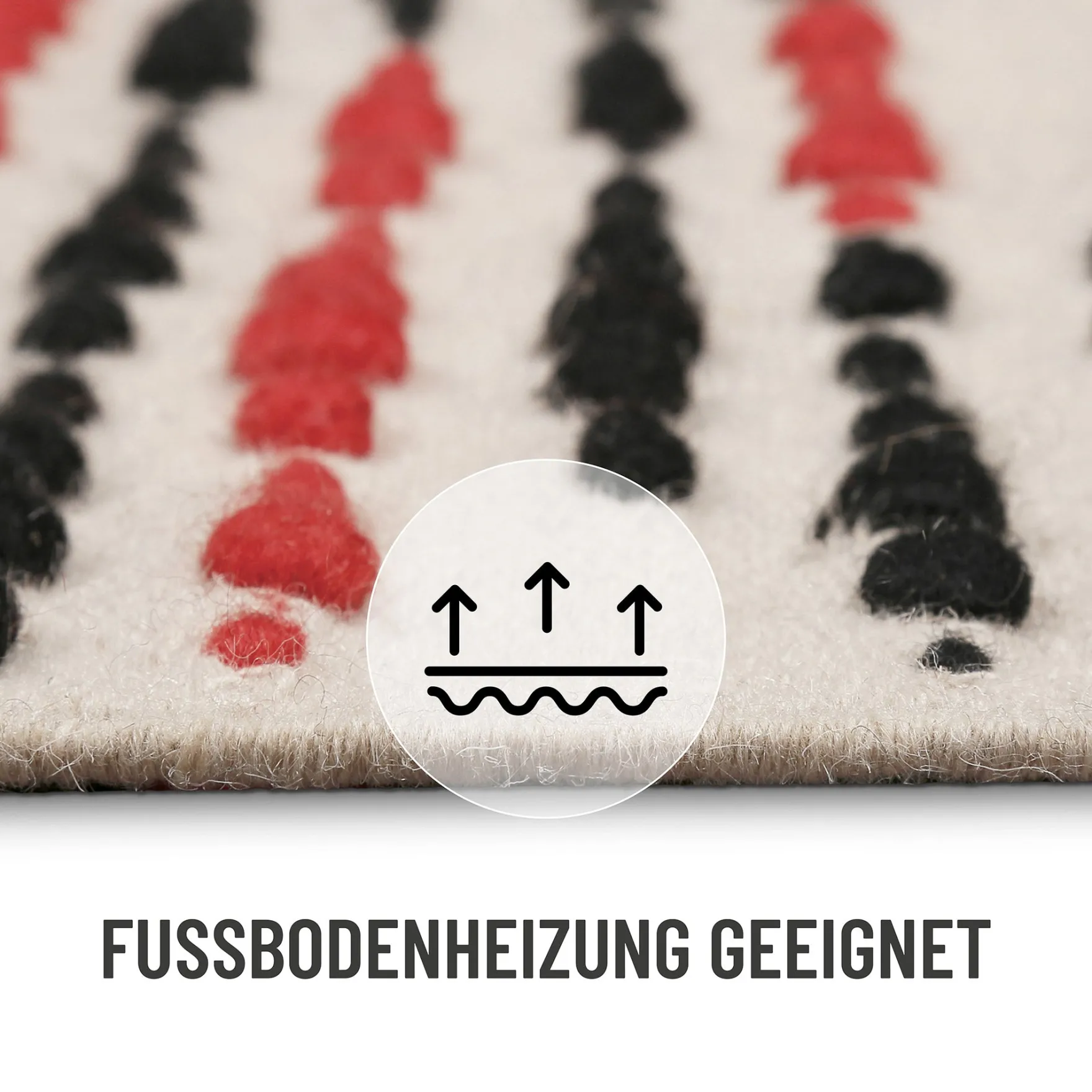 Wollteppich Creme Beige "London Red" WECONhome