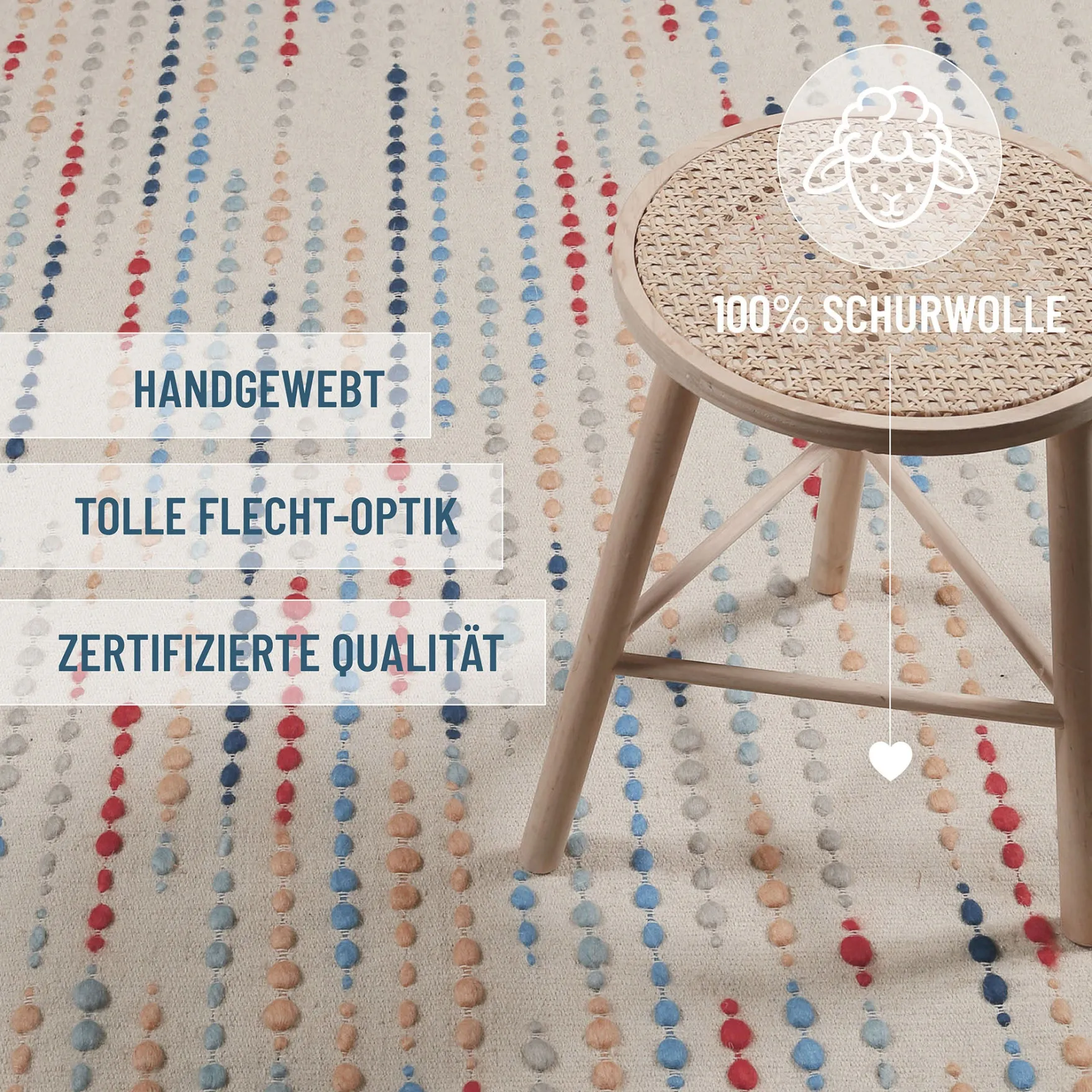 Wollteppich Creme Beige "Maddie" WECONhome