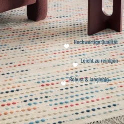 Wollteppich Creme Beige