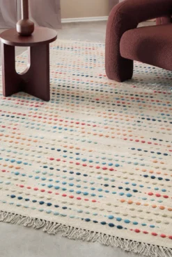Wollteppich Creme Beige