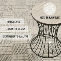 Wollteppich Creme Weiß