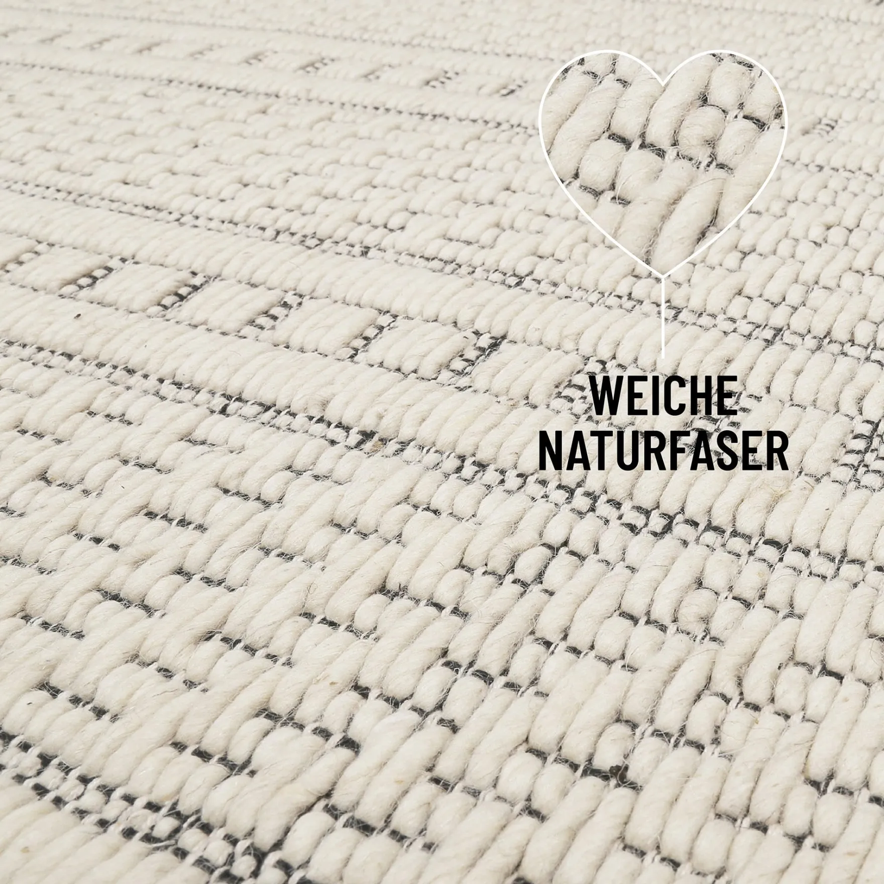 Wollteppich Creme Weiß "Liv" WECONhome