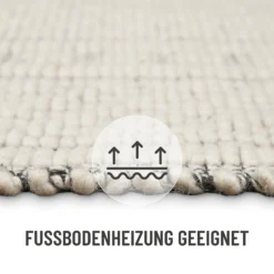 Wollteppich Creme Weiß