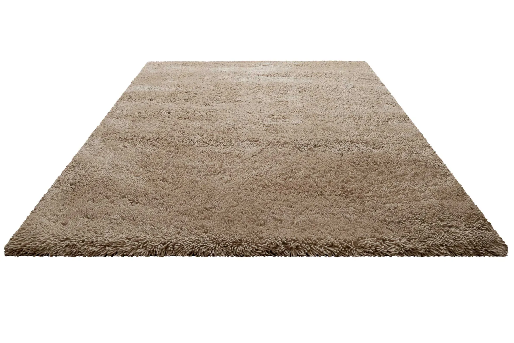 Wollteppich Sand Beige Shaggy Hochflor "Rossi" Homie Living