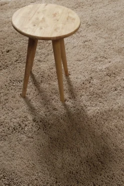 Wollteppich Sand Beige Shaggy Hochflor