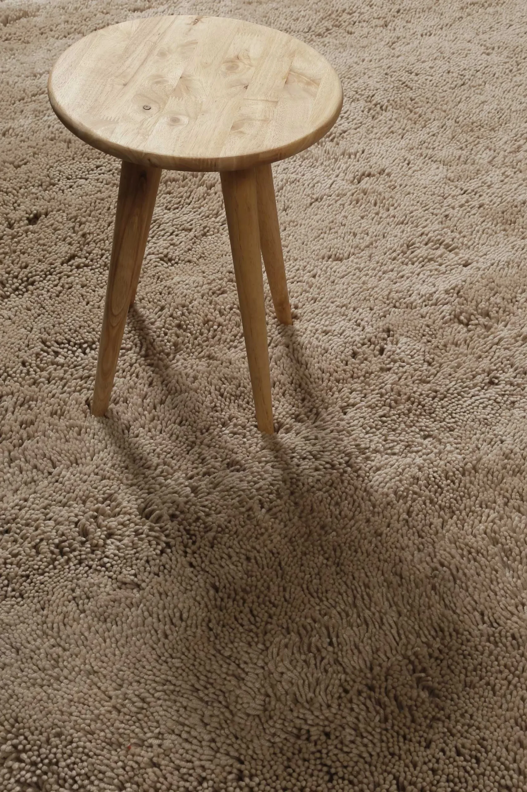 Wollteppich Sand Beige Shaggy Hochflor "Rossi" Homie Living