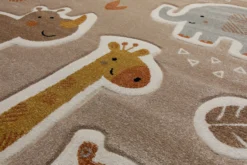 160x230 Teppich Kinderzimmer Braun Tiere