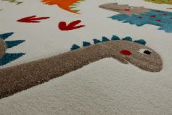 160x230 Teppich Kinderzimmer Creme Bunt Dinos
